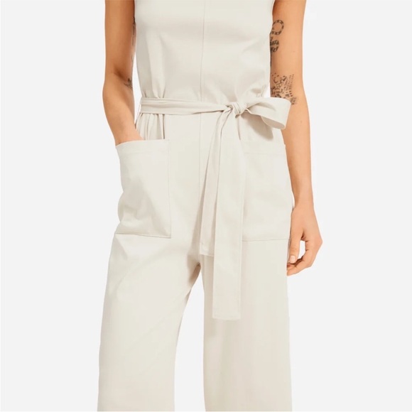 Everlane Luxe Cotton Jumpsuit in Bone Cream Womens Size M - Picture 4 of 8